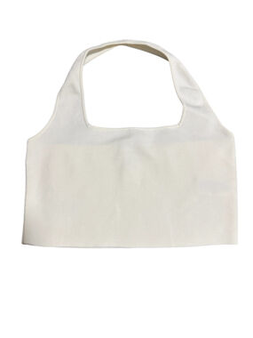 Cropped Halter, White, Size Women's Medium